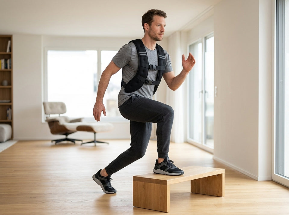 Step-ups und Treppensteigen mit Weste: Startposition