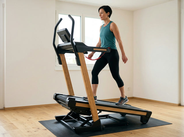 Steigungspyramide auf dem Pro Laufband aus Eichenholz mit Steigung – TWHEELS