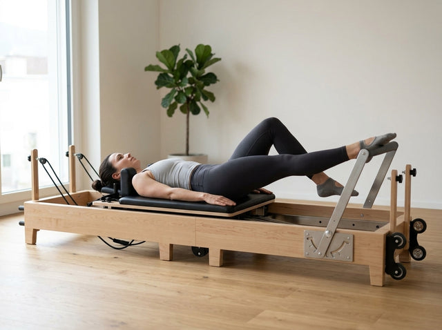 Laufen auf dem Reformer (Running) auf dem Pilates Reformer aus Ahornholz (faltbar) - TWHEELS