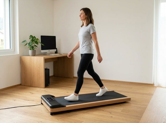 Sanfter Einstieg für Geh-Anfänger auf dem Walking Pad Laufband aus Eichenholz – TWHEELS