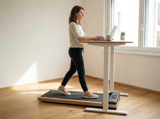 Walking-Desk-Arbeitstag auf dem Walking Pad Laufband aus Eichenholz – TWHEELS