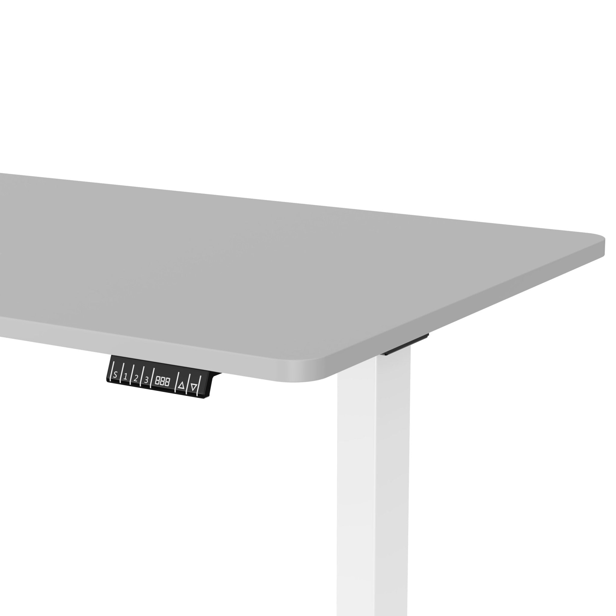 Elektrisch höhenverstellbarer TWHEELS Standing Desk im Homeoffice, eingestellt auf Stehhöhe