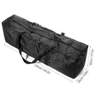 Schwarze, rechteckige E-Scooter Tragtasche aus Stoff mit Reißverschluss und Tragegriffen, 125x45x25cm.