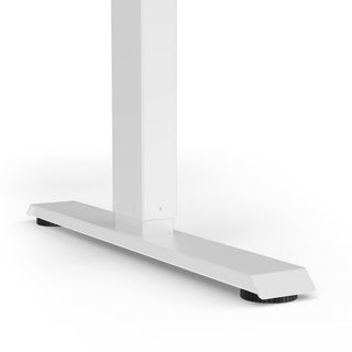 TWHEELS Schreibtisch mit heller Tischplatte und stabilem schwarzem Gestell.