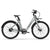 Graues E-Bike City Classic mit schwarzem Front-Gepäckträger, Schutzblechen und Riemenantrieb.