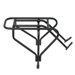 Schwarzer Gepäckträger aus Metall für E-Bike City Faltrad, robustes Design, 20 kg Traglast.