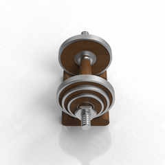 TWHEELS Kurzhantel-Set in Holzoptik mit polierten Griffen.
