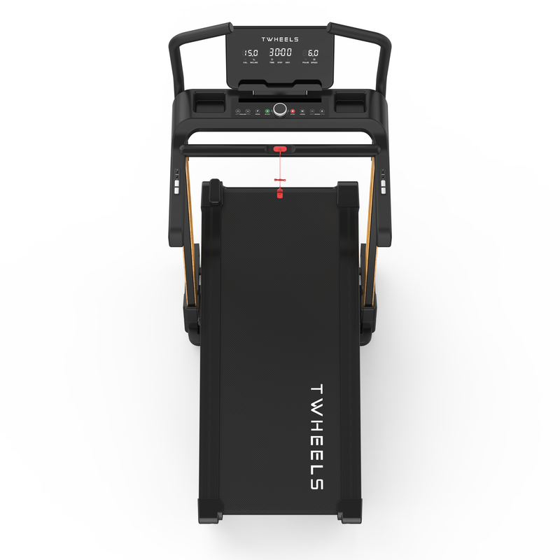 TWHEELS Pro Laufband von oben: extra breite Lauffläche 48 x 130 cm