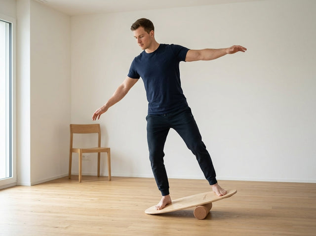 Kontrolliertes Kanten-Tippen auf dem Balance Board