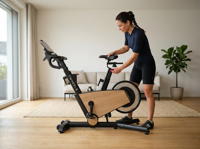 Bike-Setup: die richtige Sitzposition auf dem Hometrainer Indoor Bike aus Eichenholz – TWHEELS