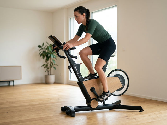 Trittfrequenz-Drills (60 vs. 100 RPM) auf dem Hometrainer Indoor Bike aus Eichenholz – TWHEELS
