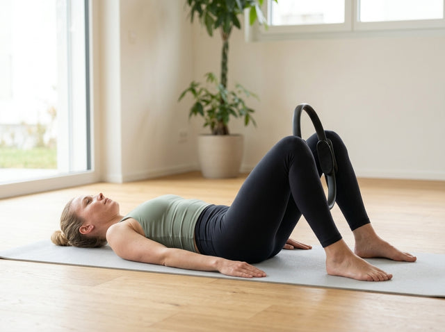 Innenschenkel-Press mit dem Ring auf dem Pilates Essential Komplett-Set