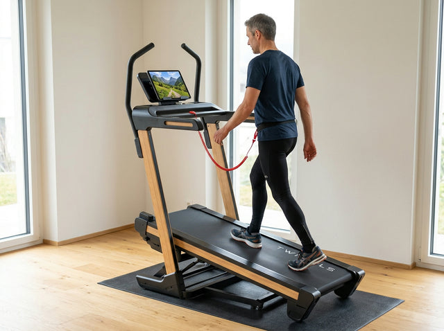 Virtuelle Strecken mit Kinomap und Zwift auf dem Pro Laufband aus Eichenholz mit Steigung – TWHEELS