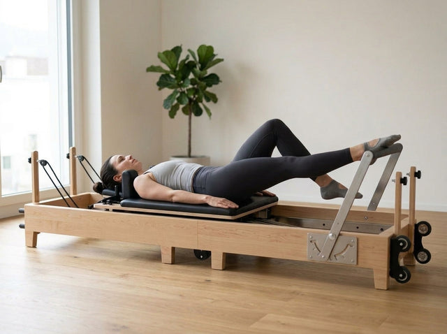 Laufen auf dem Reformer (Running) auf dem Pilates Reformer aus Ahornholz (faltbar) - TWHEELS