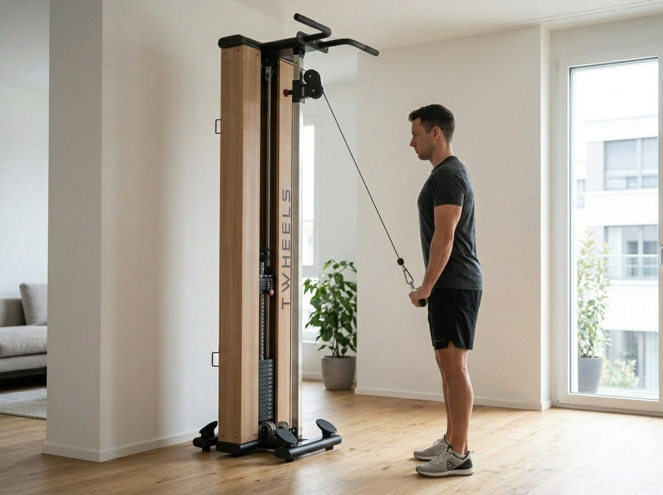 Trizepsdrücken am Kabel (Pushdown): Startposition